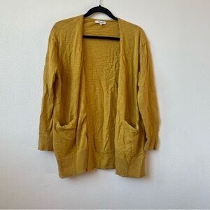 Madewell Woman’s Small Mustard Open Front Long Cardigan with Pockets
